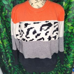 Sweater - orange, cheetah